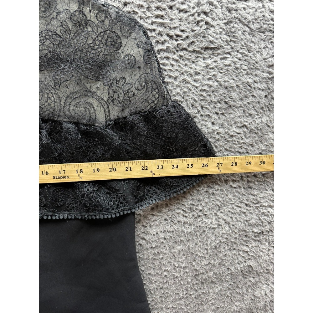 Self-Portrait Lace & Bow Accent Mock Neck Mini Shift‎ Dress Black Womens Size 6 - Picture 11 of 16